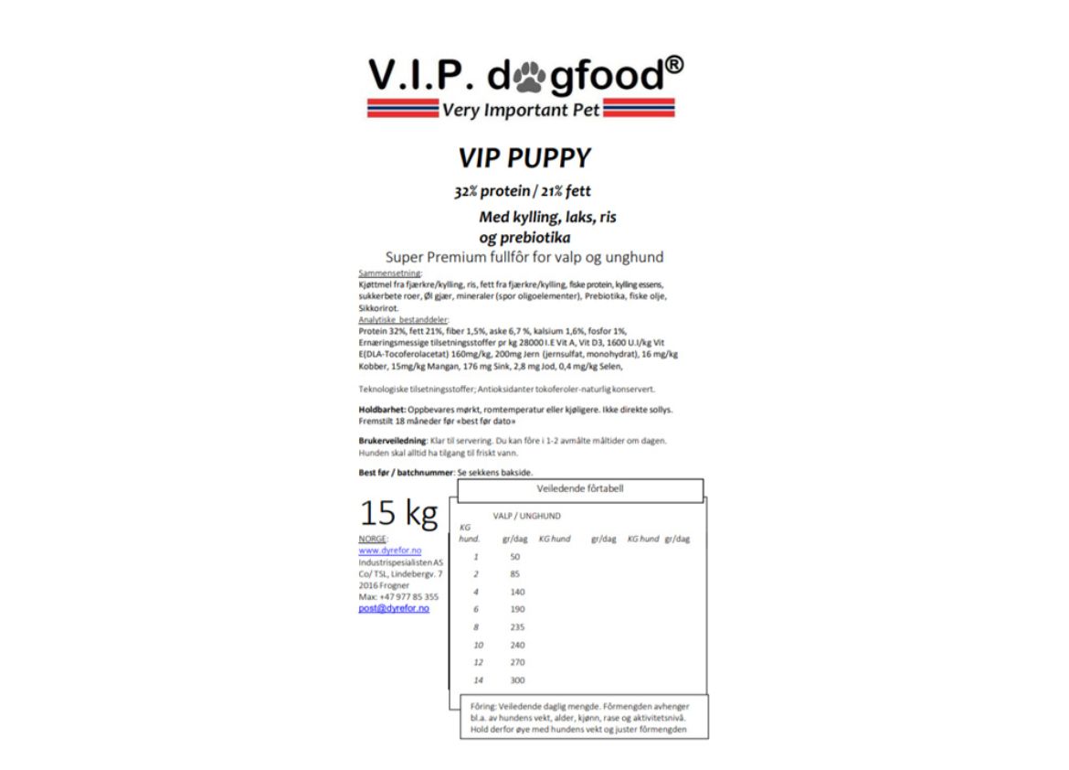Bilde av VIP Dogwear PUPPY 3kg PUPPY